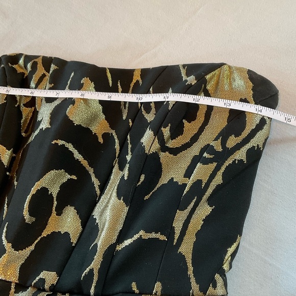 ✅ SOLD ✅ H&M Dress Strapless Cocktail Size 6 Gold Black Mini 80’s Style - Picture 7 of 9